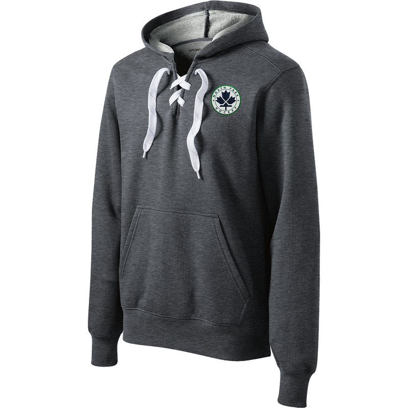 North Park Hockey Lace Up Pullover Hooded Sweatshirt